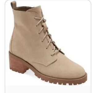 Caslon Suede New Tan Lace Up Ankle Boots with Small Heel